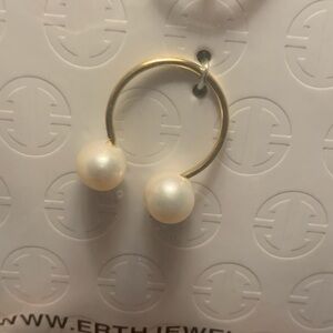 NEW Ty y Yo (You & I) ring cultured pearl & 14k plate ring by Erth Jewelry